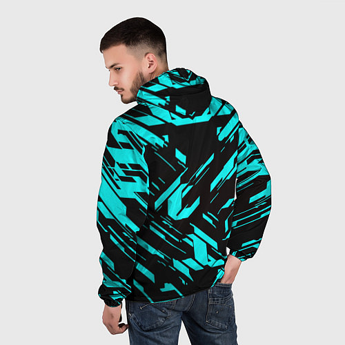 Мужская ветровка Айзек стиль неоновый броня / 3D-Черный – фото 4