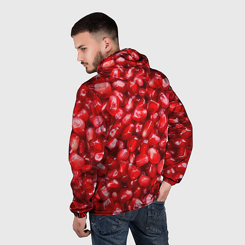 Мужская ветровка Спелые зёрна граната / 3D-Черный – фото 4