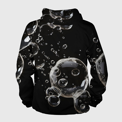 Мужская ветровка Пузыри на черном / 3D-Белый – фото 2