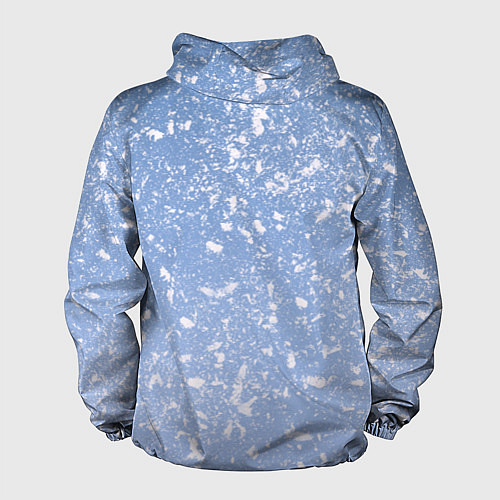 Мужская ветровка Белые хлопья на голубом фоне / 3D-Белый – фото 2