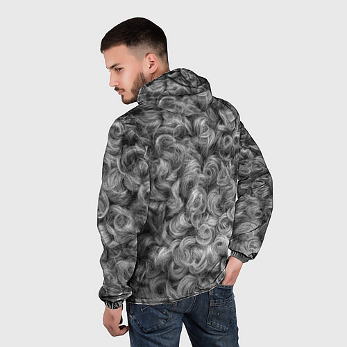 Мужская ветровка Кудрявая шерсть баранов / 3D-Черный – фото 4
