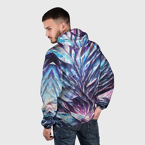 Мужская ветровка Синий драгоценный камень / 3D-Черный – фото 4