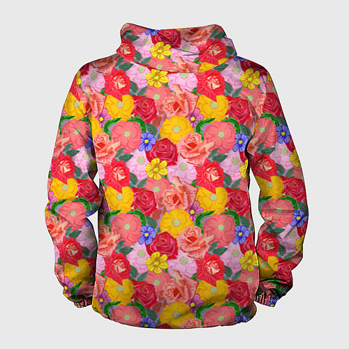 Мужская ветровка Летний цветочный фон / 3D-Белый – фото 2
