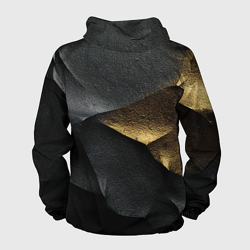 Мужская ветровка Черная текстура с золотистым напылением / 3D-Черный – фото 2