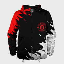 Ветровка с капюшоном мужская Manchester United flame fc, цвет: 3D-черный