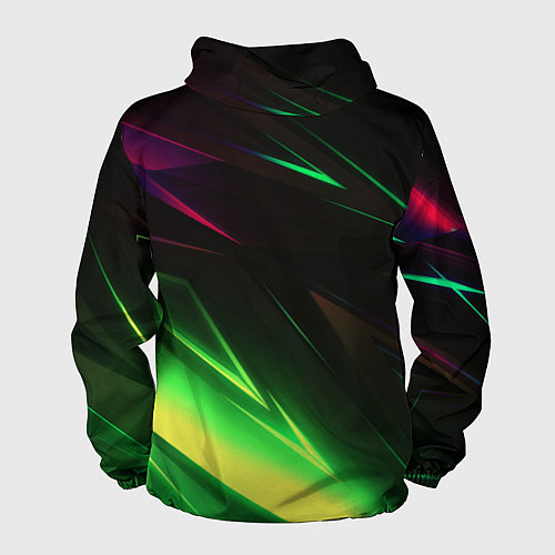 Мужская ветровка Geometry stripes кислотный неон / 3D-Черный – фото 2