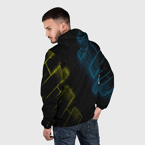 Мужская ветровка Нано соты и неон / 3D-Черный – фото 4