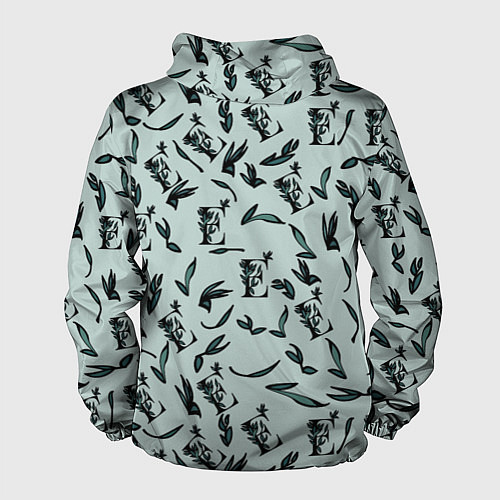 Мужская ветровка Листья и буква Е / 3D-Белый – фото 2
