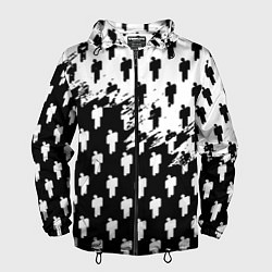Ветровка с капюшоном мужская Billie Eilish pattern black, цвет: 3D-черный