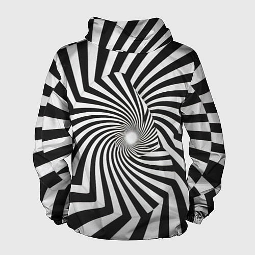 Мужская ветровка Оптическая иллюзия контрастные волны / 3D-Белый – фото 2