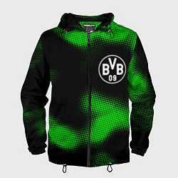 Ветровка с капюшоном мужская Borussia sport halftone, цвет: 3D-черный