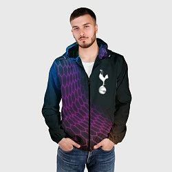 Ветровка с капюшоном мужская Tottenham футбольная сетка, цвет: 3D-черный — фото 2