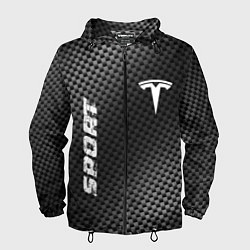 Ветровка с капюшоном мужская Tesla sport carbon, цвет: 3D-черный