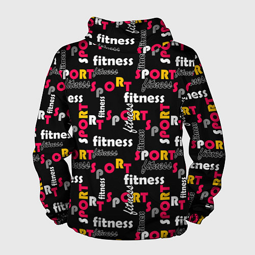 Мужская ветровка Спортивный узор желтый красный черный / 3D-Черный – фото 2