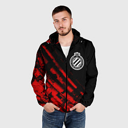 Ветровка с капюшоном мужская Club Brugge sport grunge, цвет: 3D-черный — фото 2