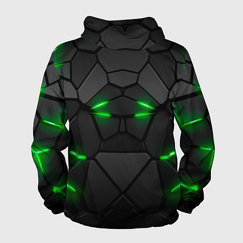 Мужская ветровка Броня в стиле киберпанка в виде плит / 3D-Черный – фото 2