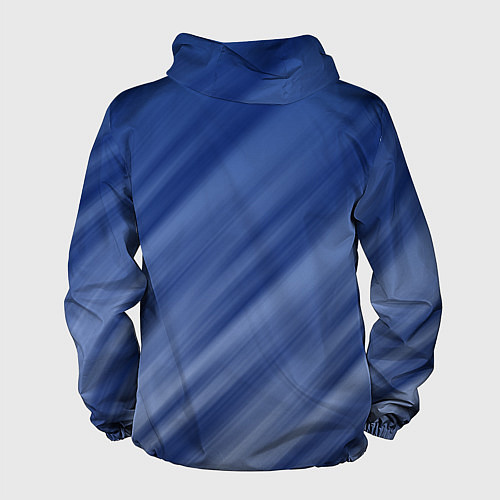Мужская ветровка Белые полосы на синем фоне / 3D-Белый – фото 2