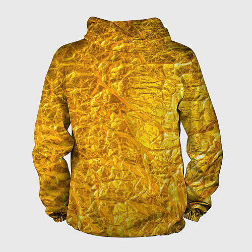 Мужская ветровка Текстура золотой мятой поверхности / 3D-Черный – фото 2