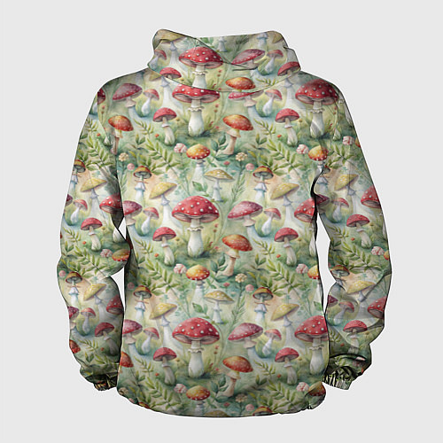 Мужская ветровка Дикие грибы лесные мухоморы / 3D-Белый – фото 2