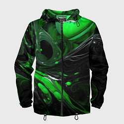 Мужская ветровка Green dark abstract geometry style