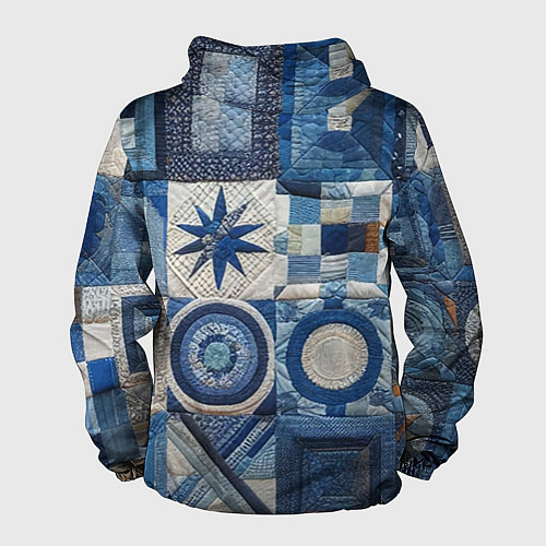 Мужская ветровка Denim patchwork - ai art / 3D-Черный – фото 2