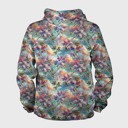 Мужская ветровка Объемная сирень паттерн / 3D-Белый – фото 2