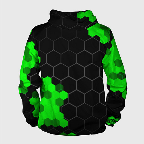 Мужская ветровка Porsche green sport hexagon / 3D-Черный – фото 2