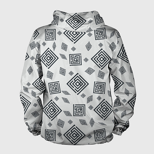 Мужская ветровка Ромб лабиринт паттерн / 3D-Черный – фото 2