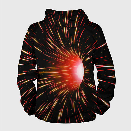 Мужская ветровка Червоточина - огненные лучи / 3D-Черный – фото 2