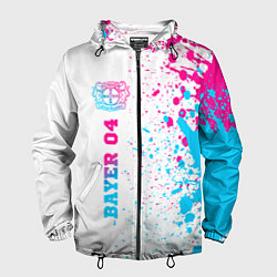 Ветровка с капюшоном мужская Bayer 04 neon gradient style по-вертикали, цвет: 3D-черный