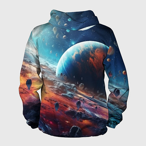 Мужская ветровка Космос фантастическая планета / 3D-Белый – фото 2
