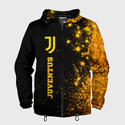 Ветровка с капюшоном мужская Juventus - gold gradient по-вертикали, цвет: 3D-черный