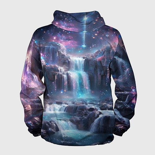 Мужская ветровка Волшебный ночной водопад / 3D-Белый – фото 2