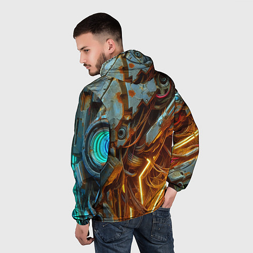 Мужская ветровка Cyber armor - ai art / 3D-Черный – фото 4