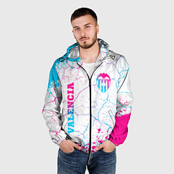 Ветровка с капюшоном мужская Valencia neon gradient style вертикально, цвет: 3D-черный — фото 2