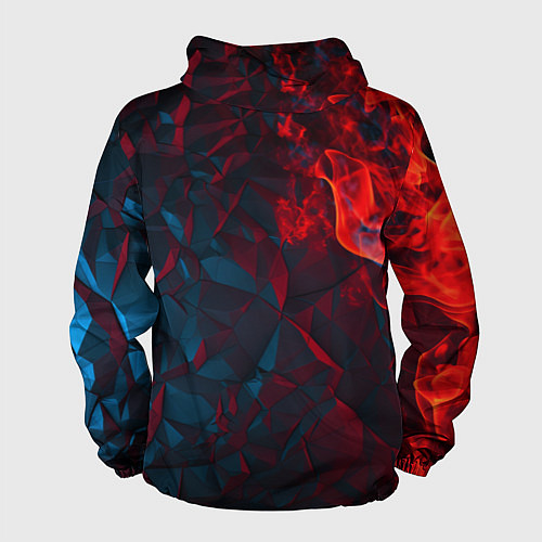 Мужская ветровка Темная абстракция с разломом красных плит / 3D-Белый – фото 2