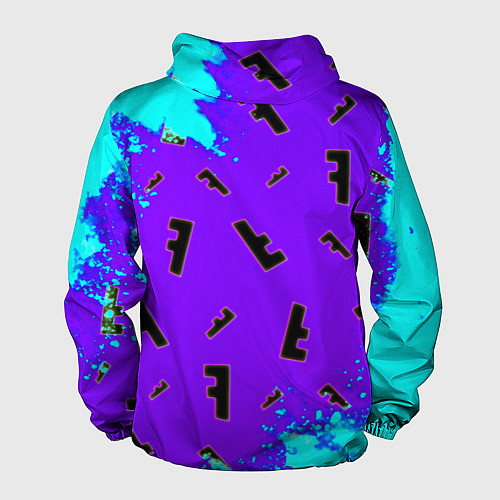 Мужская ветровка Fortnite neon steel colors epic / 3D-Белый – фото 2