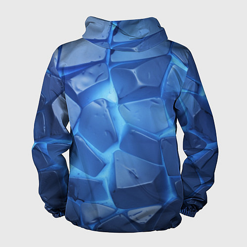 Мужская ветровка Синие ледяные плиты с разломом / 3D-Белый – фото 2