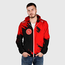 Ветровка с капюшоном мужская Ajax sport color red, цвет: 3D-белый — фото 2