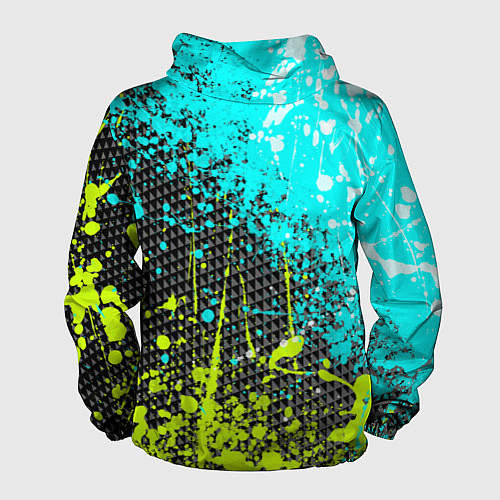 Мужская ветровка Брызги красок с геометрией / 3D-Белый – фото 2