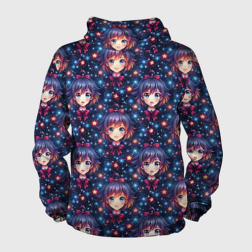 Мужская ветровка Аниме девочка с бантиком на голове / 3D-Черный – фото 2