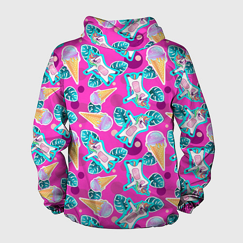 Мужская ветровка Единорог с мороженым - dab dance / 3D-Черный – фото 2