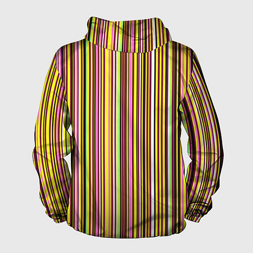 Мужская ветровка Жёлто-розовый сочетание полосатое / 3D-Белый – фото 2
