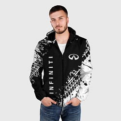Ветровка с капюшоном мужская Инфинити: следы от шин, цвет: 3D-черный — фото 2