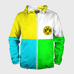 Ветровка с капюшоном мужская Borussia color cport, цвет: 3D-белый