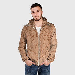 Ветровка с капюшоном мужская Старая карта неизвестного мира, цвет: 3D-белый — фото 2