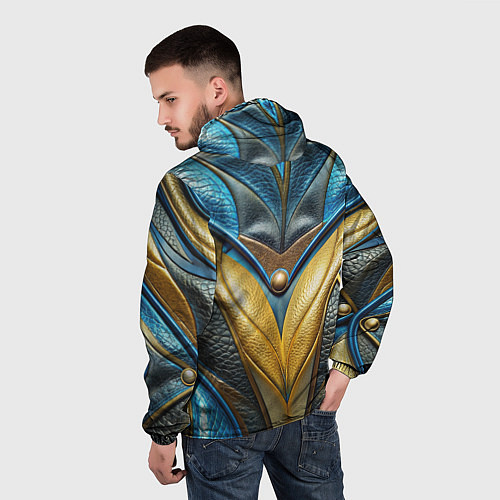 Мужская ветровка Объемная футуристичная объемная текстура из кожи / 3D-Черный – фото 4