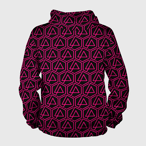 Мужская ветровка Linkin park pink logo / 3D-Черный – фото 2