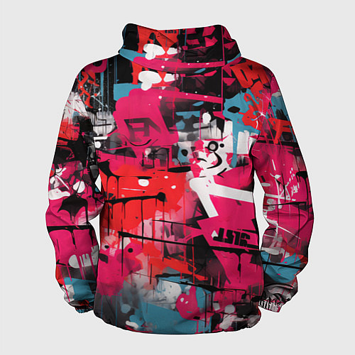 Мужская ветровка Красное граффити / 3D-Белый – фото 2