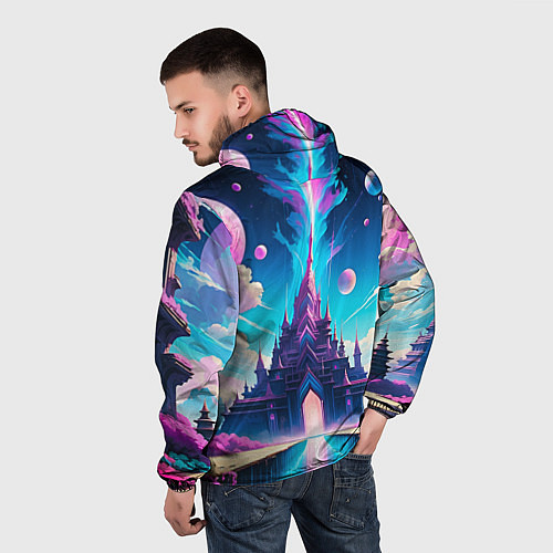 Мужская ветровка Сказочный город - пейзаж / 3D-Черный – фото 4
